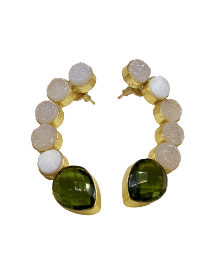 Crescent Dot Earring