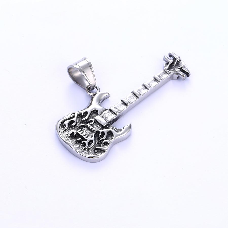 Bo'Bell Funky Chunky Guitar Sterling Silver Men's Pendant/SILVER