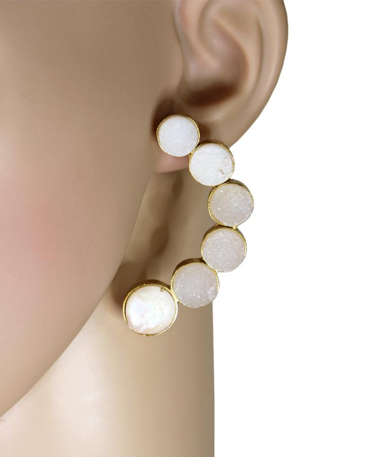 Crescent Dot Earring