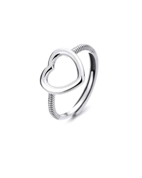 Sterling Hollow Heart Ring 
