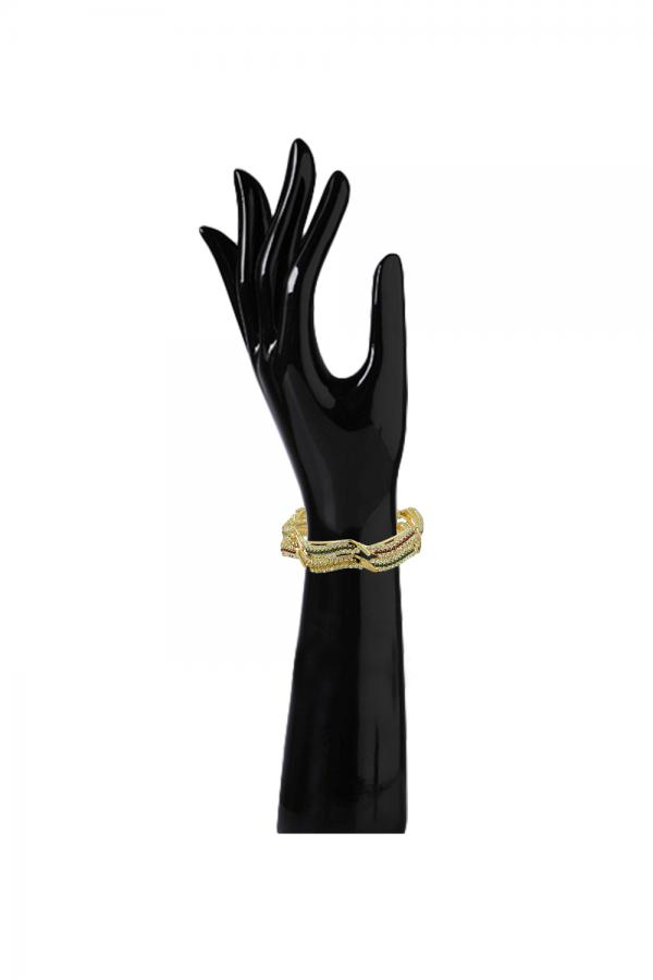 BO'BELL Gold Plated Multicolor Diamond bangles (Gold)