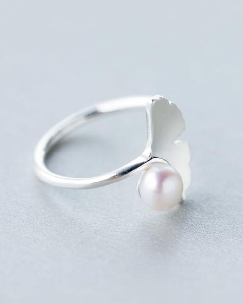 Dori Pearl Sterling Silver Adjustable Ring