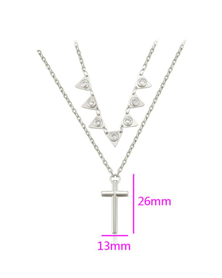 Lily Cross Stainless Steel Necklace