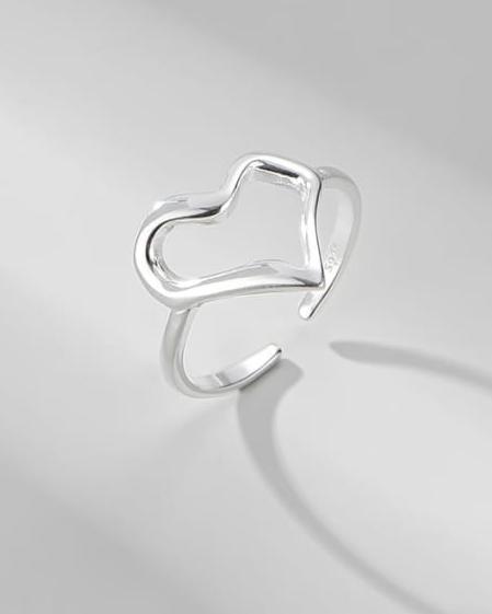Pure Heart Sterling Silver Adjustable Ring