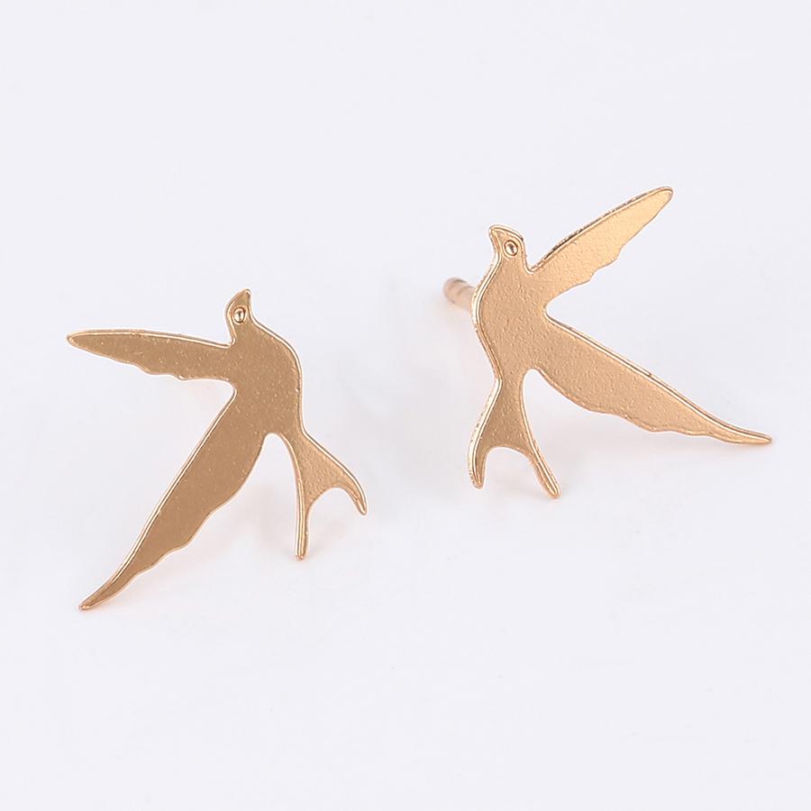 Bo'Bell Bird Free Nature Mate Gold Designer Earring/GOLDEN