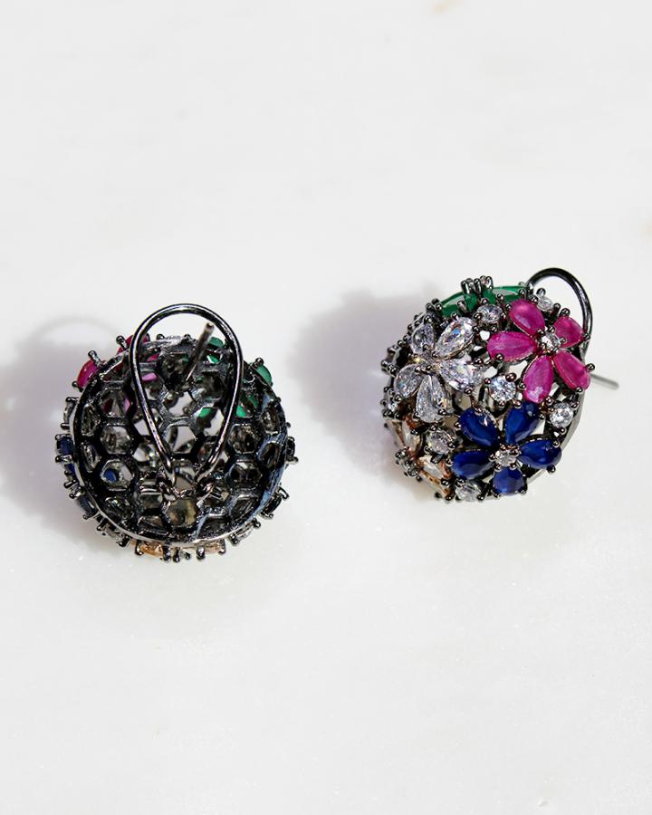 Sassy Flower Bling Earring