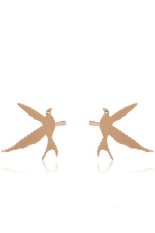 Bo'Bell Bird Free Nature Mate Gold Designer Earring/GOLDEN