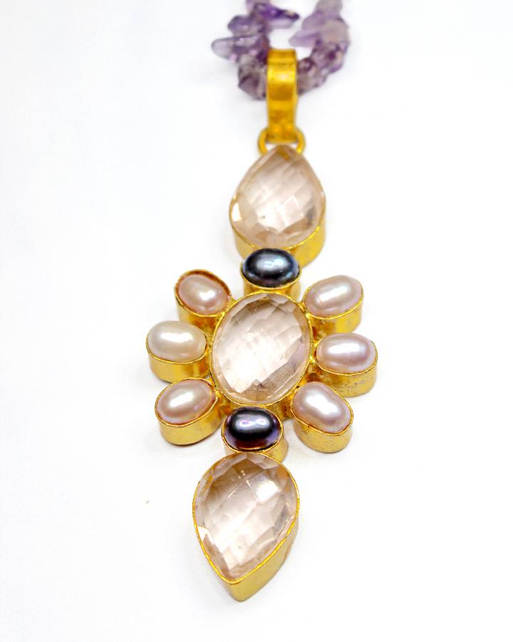 Amethyst Fern Necklace Set 