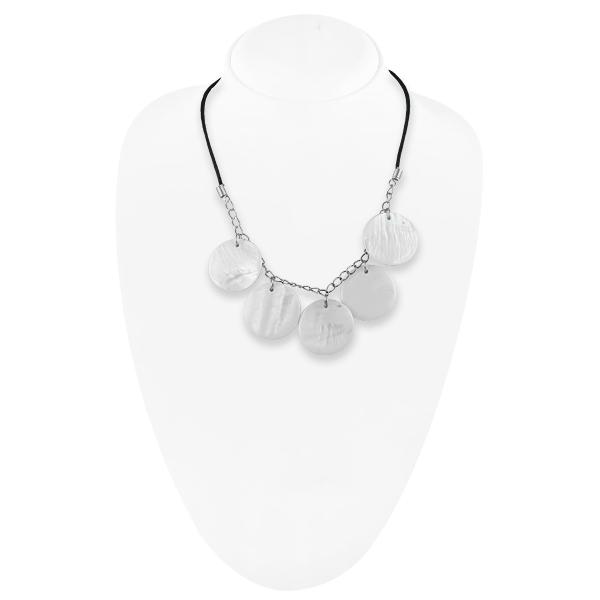 Bo'Bell Stylish Funky Abalony Shell Necklace/WHITE