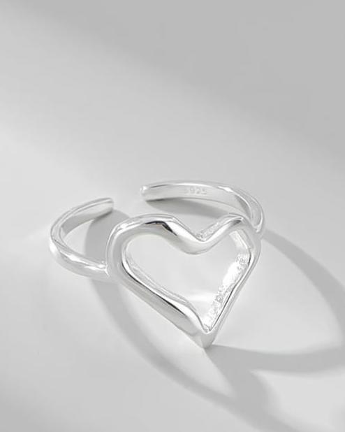Pure Heart Sterling Silver Adjustable Ring