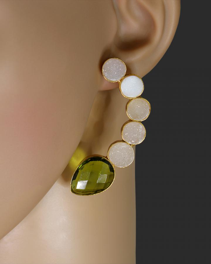Crescent Dot Earring