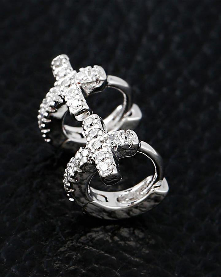 Starlit Cross Hoops