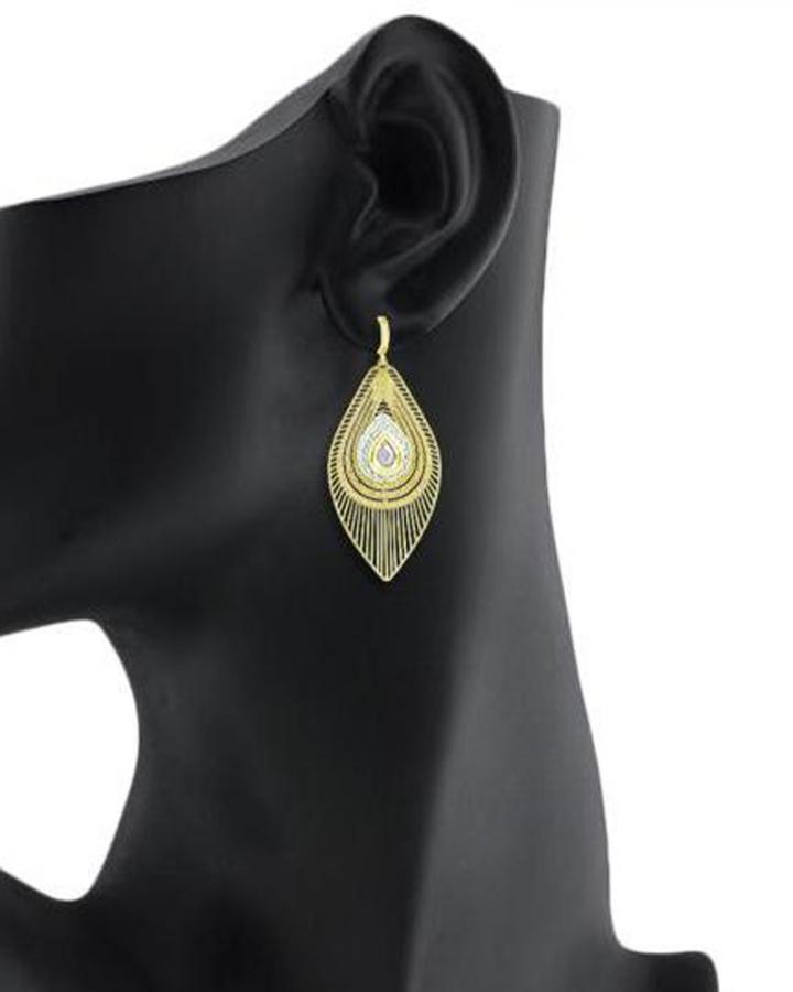 Bo'Bell Elegant Petal Classic Designer Danglers/WHITE