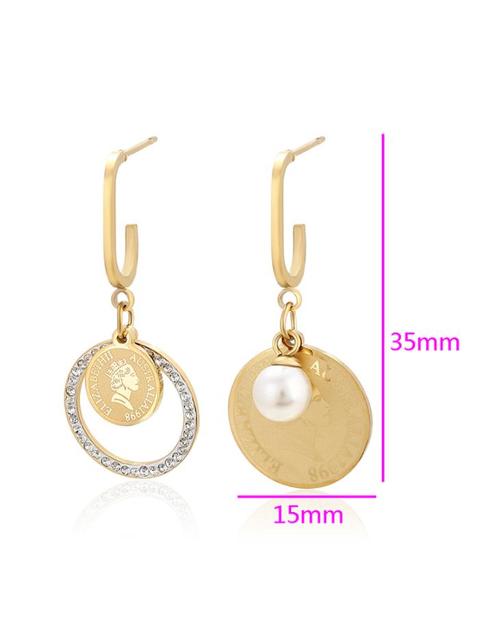 Queen Coin & Pendulum Earring