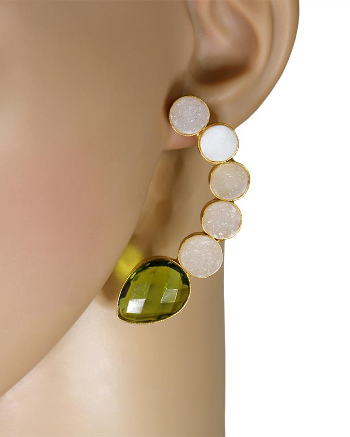Crescent Dot Earring
