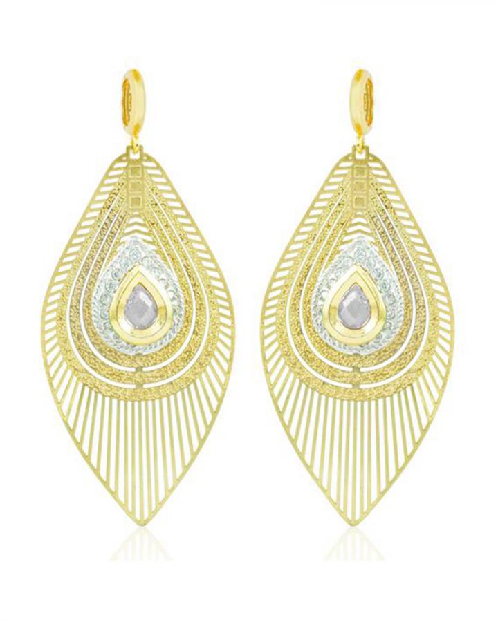 Bo'Bell Elegant Petal Classic Designer Danglers/WHITE