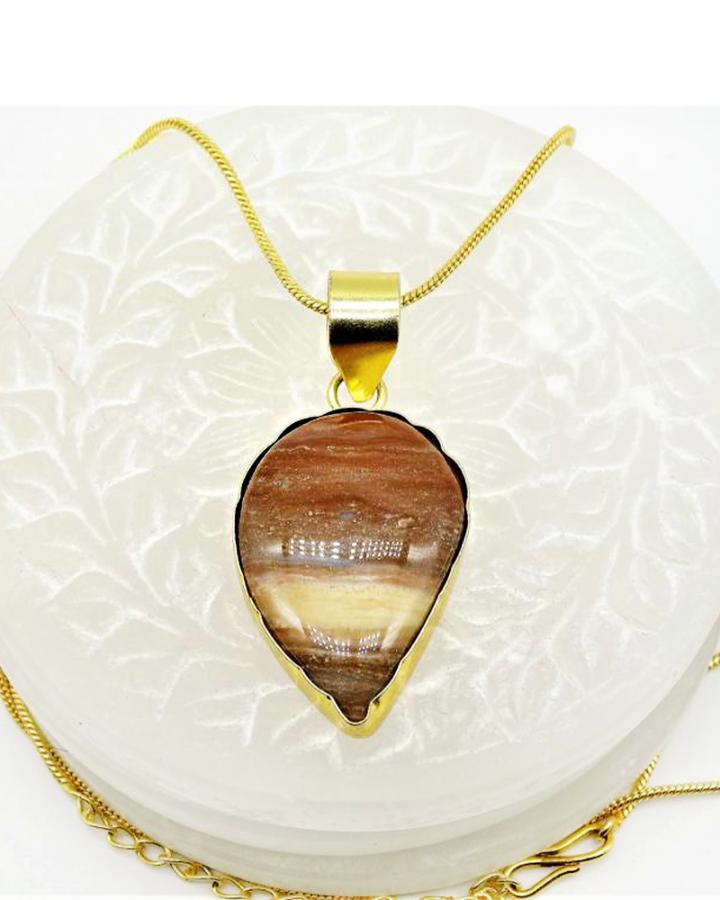 Chocolate Jasper Pendant Set