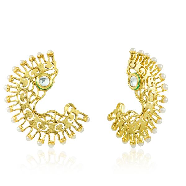 Bo'Bell Crescent Indian Jaipuri Flirty Earring/GOLDEN