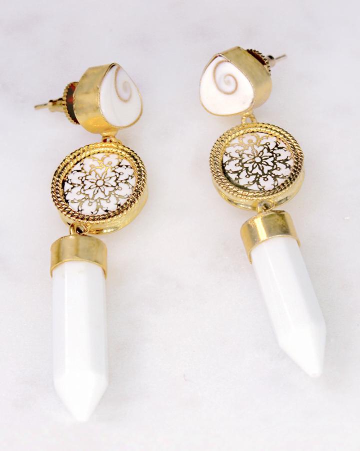 White Mystic Chakra Danglers