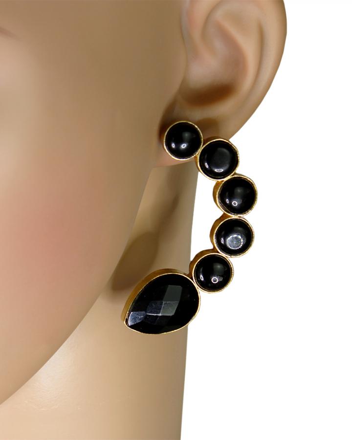 Crescent Dot Earring