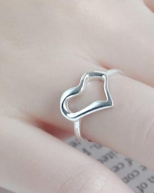 Pure Heart Sterling Silver Adjustable Ring