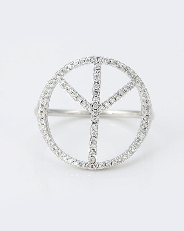 Peace Glam CZ Diamond Ring