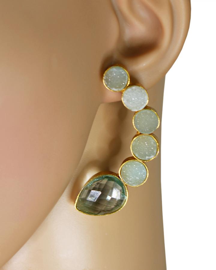 Crescent Dot Earring