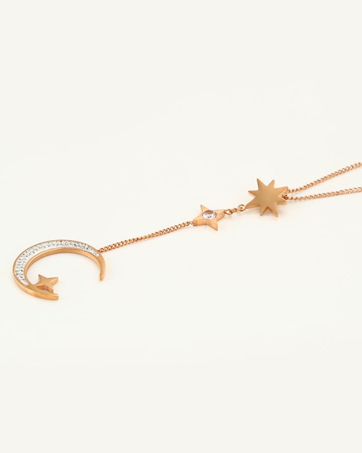 Moon Sparkle CZ Diamond Necklace