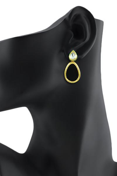 Bo'Bell Indian Bold Boondh Sheet Earring/BLACK