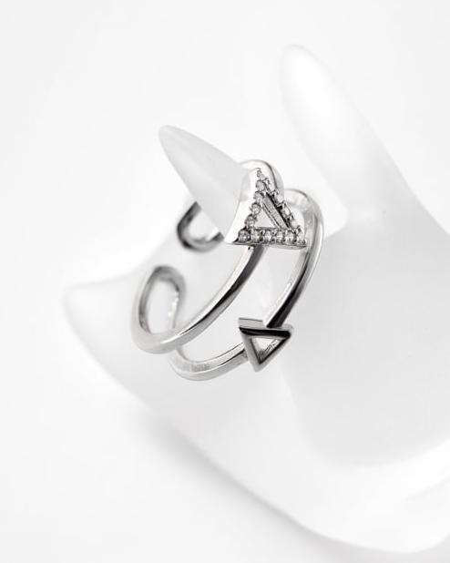 Cosmo Triangle Sterling Silver Ring
