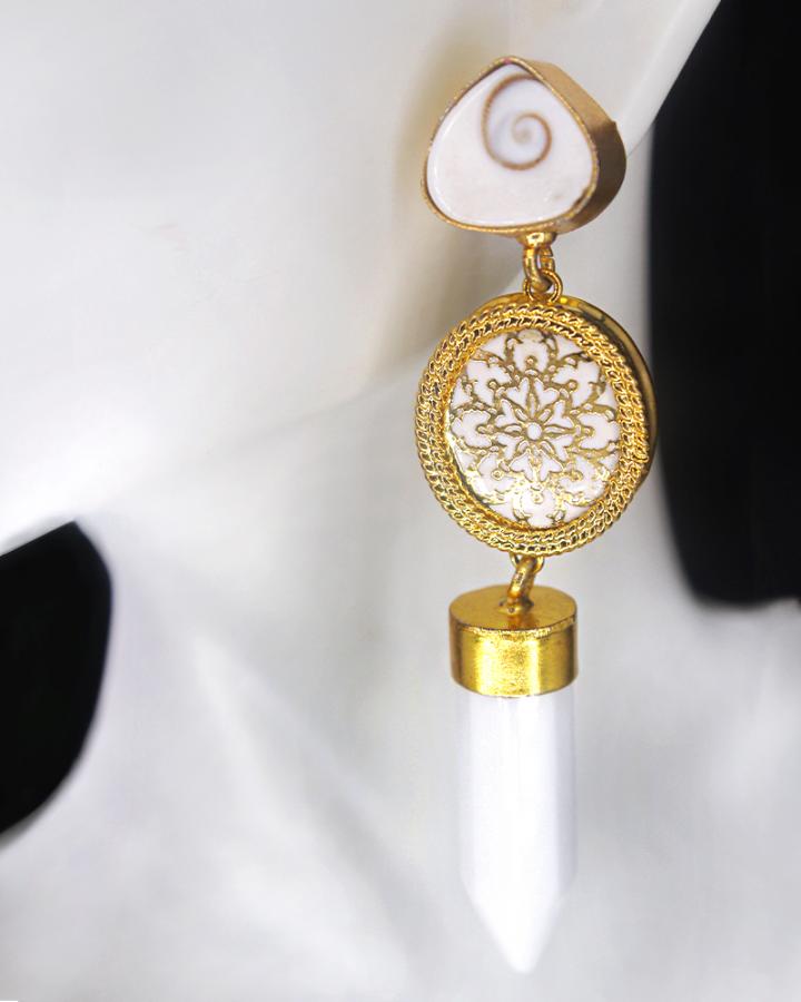 White Mystic Chakra Danglers