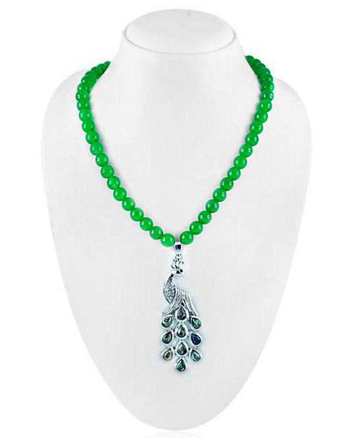 Jade Peacock Pendant