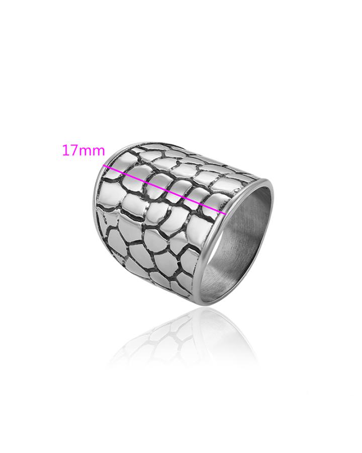 Small Bubbles pattern Stainless Steel Unisex Black Gun Color Ring 