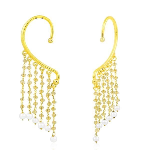 Bo'Bell Elegant Glitzy Crystal Trendy Ear Cuff/GOLDEN