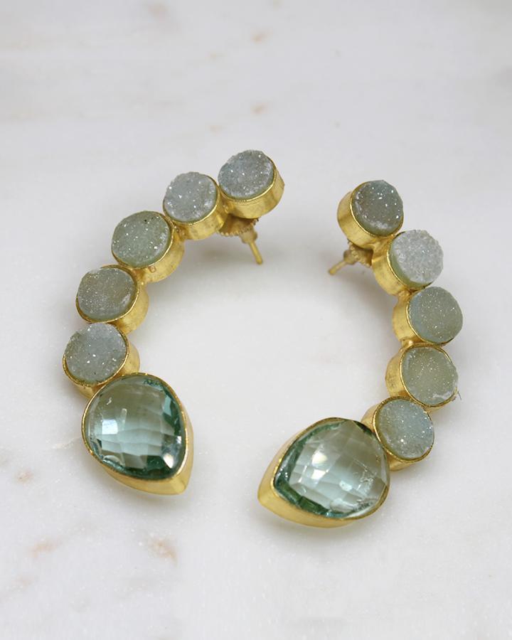 Crescent Dot Earring